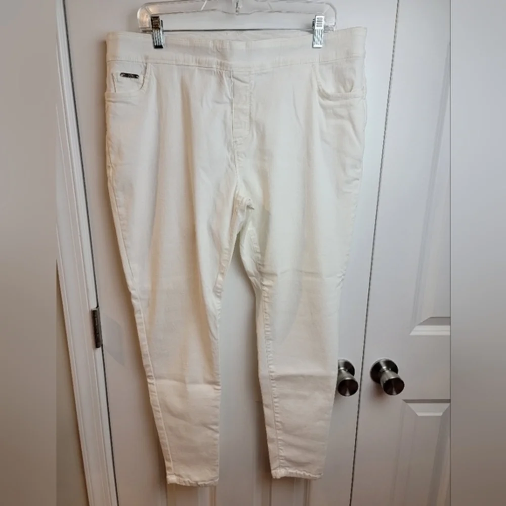 White Elastic Waist Pull-On‎ Skinny pants XL